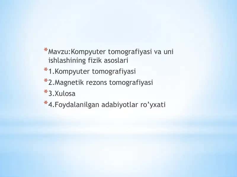 Kompyuter tomografiyasi va uni ishlashining fizik asoslari 2