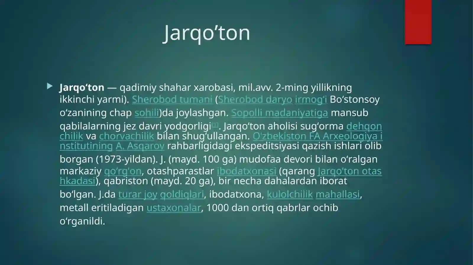 O’zbekiston hududidagi ilk shaharlar 2