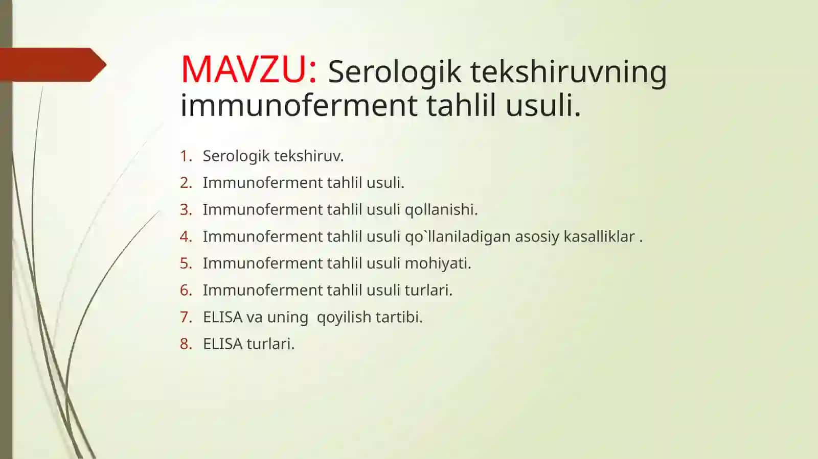 Serologik tekshiruvning immunoferment tahlil usullari 2