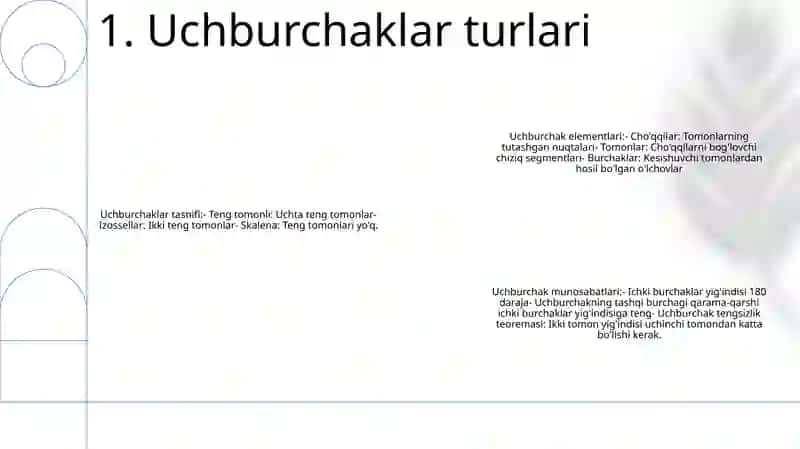 Uchburchak Turlari Va Uning Elementlari 2