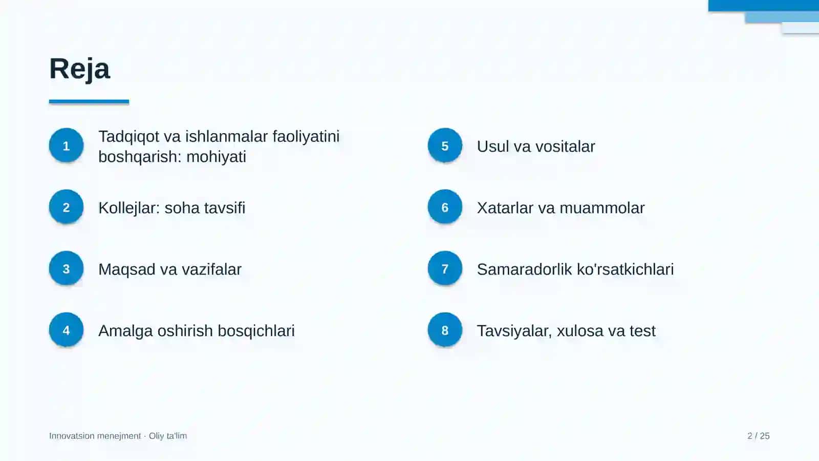 Kollejlarda tadqiqot va ishlanmalar faoliyatini boshqarish 2