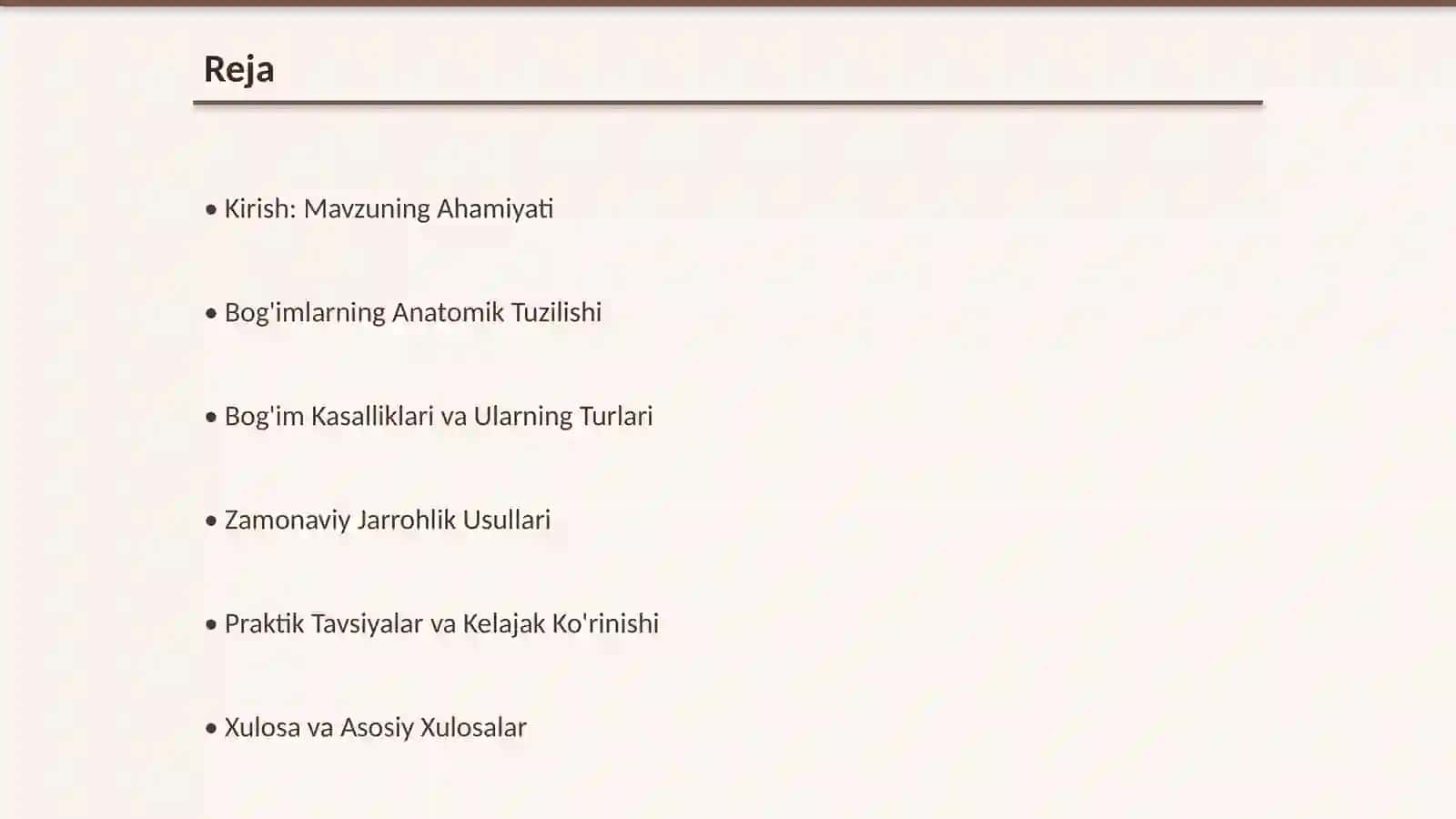Qo'l va Oyoq Bog'imlari Klinik Anatomiyasi 2