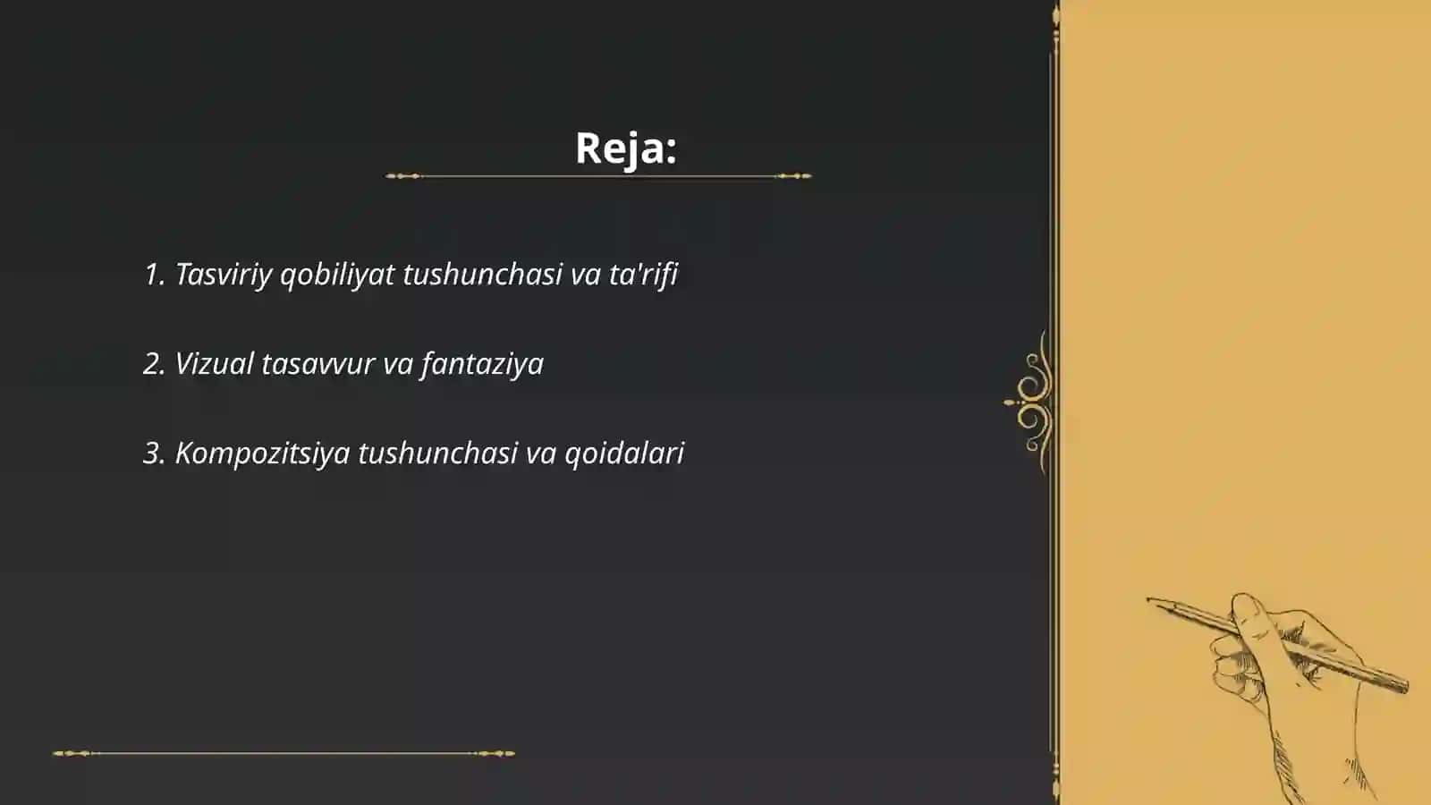 Tasviriy qobiliyatlarni aniqlovchi tushunchalar 2