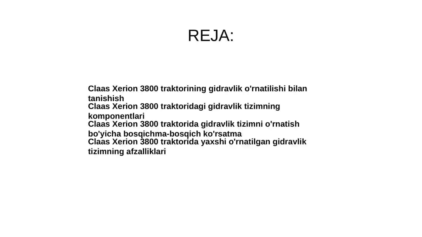 Gidravlik o'rnatma tizimi 2