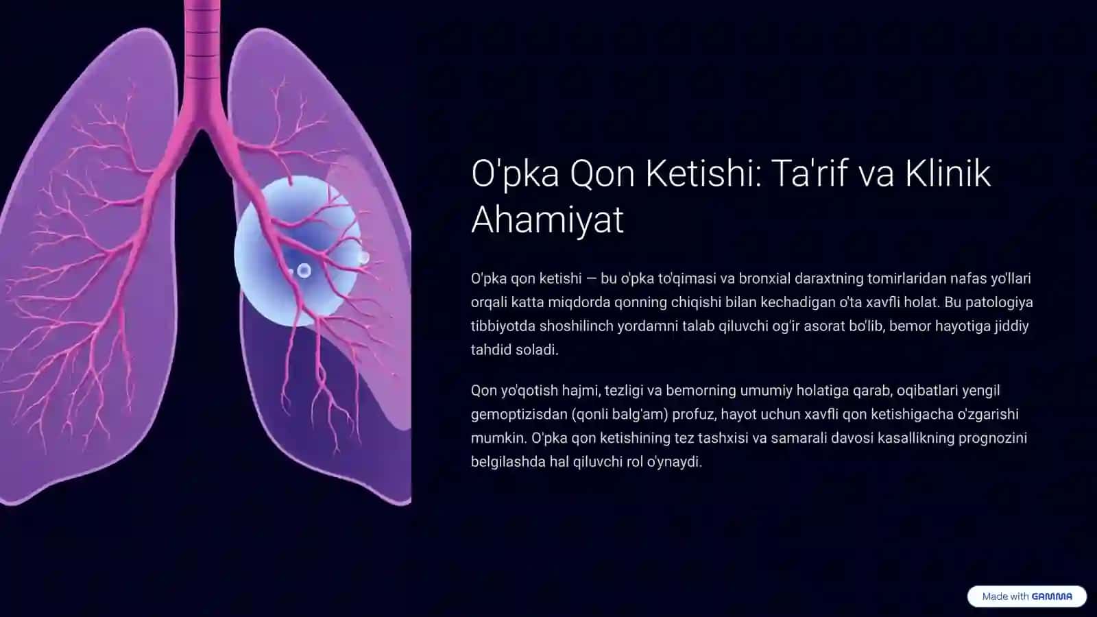 O'pka Qon Ketishi: Diagnostika va Davolash Asoslari 2