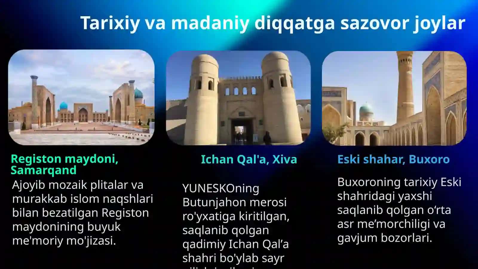 O'zbekistonda madaniyturizm rivojlanishi va istiqbollari 2