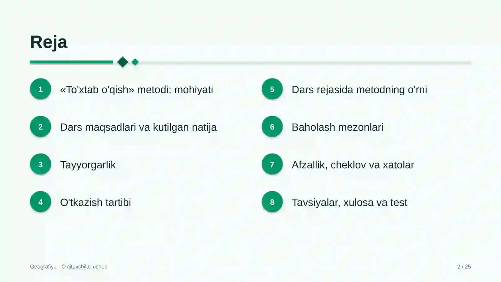 geografiya darslarida to'xtab o'qish metodidan foydalanish 2774 2