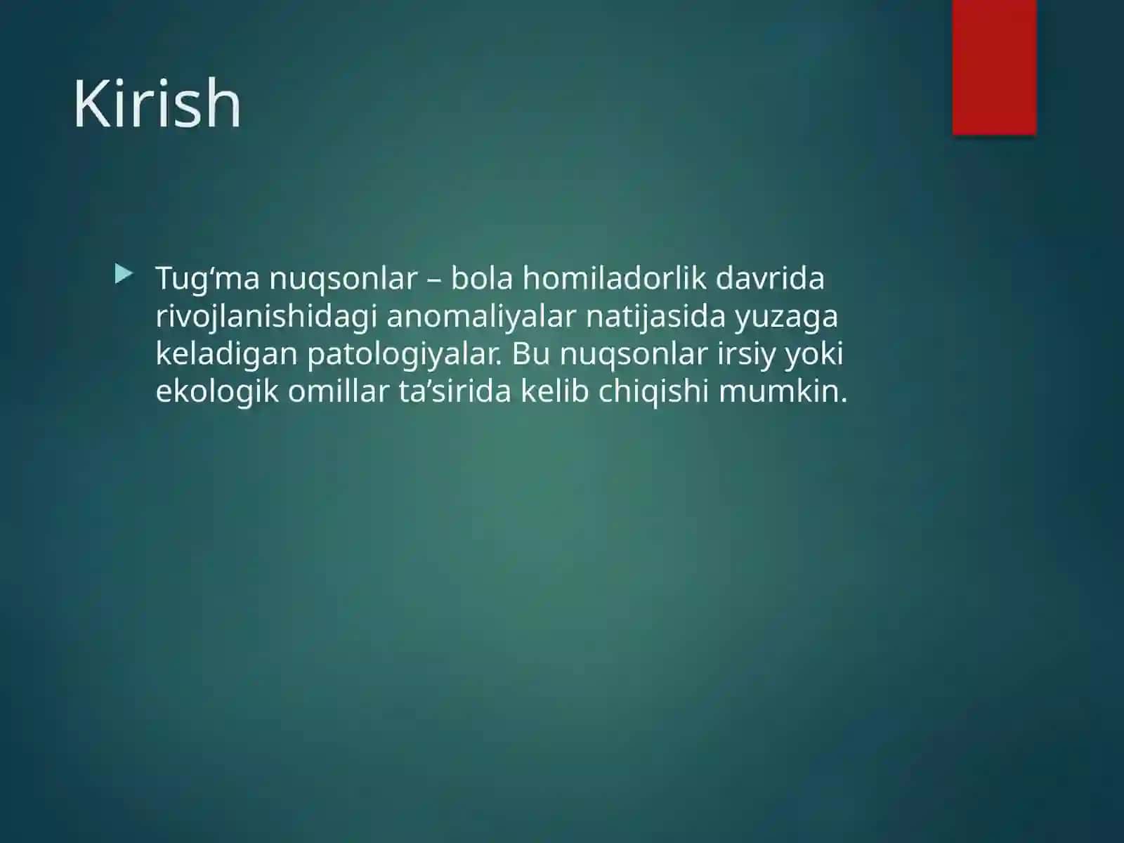 Umumiy Tug‘ma Nuqsonlarning Zamonaviy Diagnostikasi 2