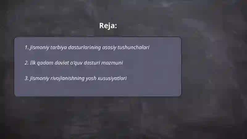 Jismoniy tarbiya dasturlarining tasnifi 2