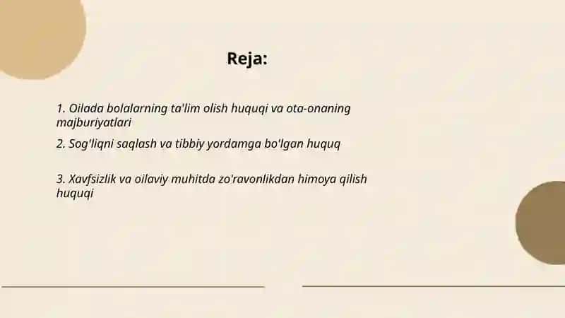 Oilada bolalarning huquq va majburiyatlari 2