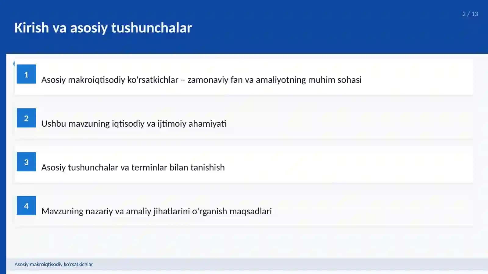 Asosiy makroiqtisodiy ko'rsatkichlar 2