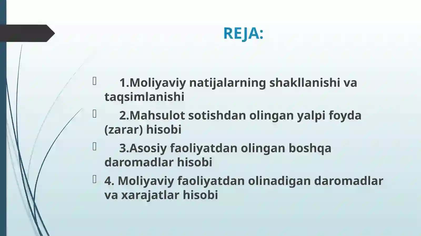 MOLIYAVIYNATIJALAR HISOBI 2