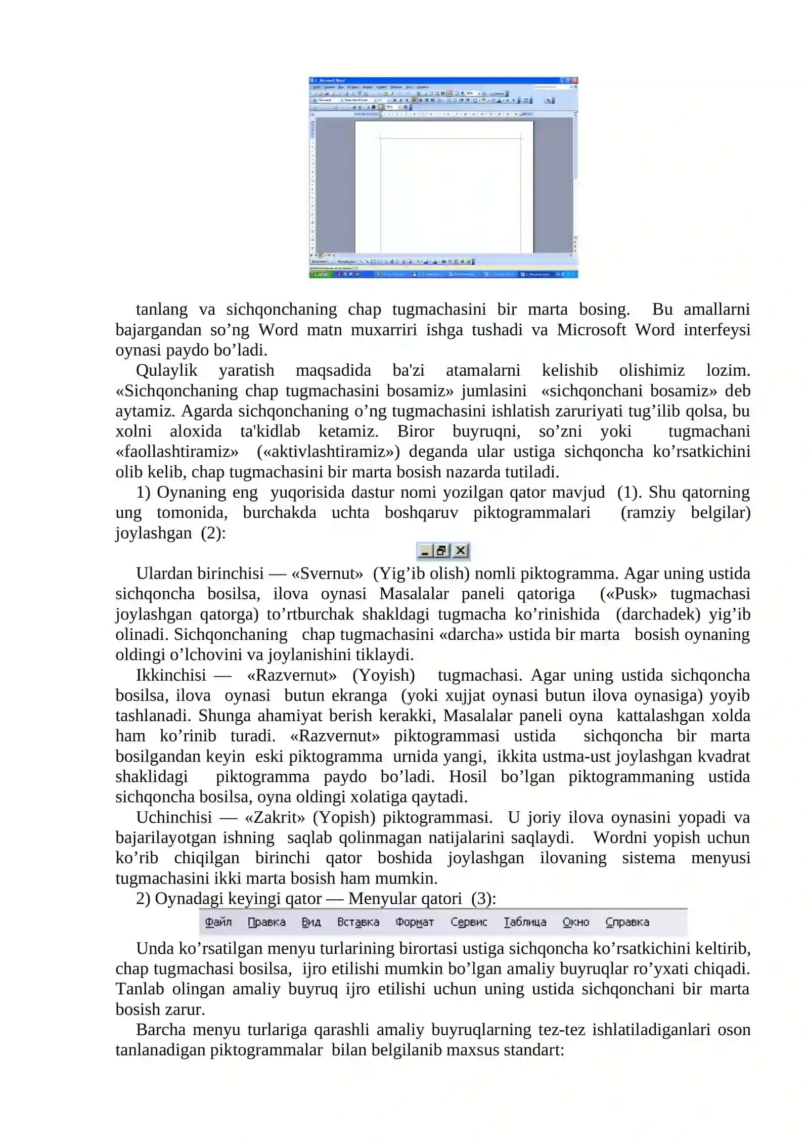 WORD MATN MUHARRIRI, UNING IMKONIYATLARI VA INTERFEYSI 2