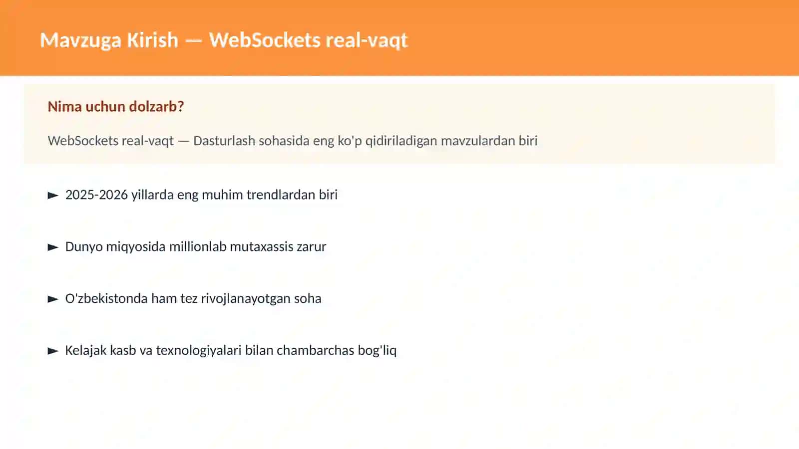 DASTURLASH | JAVASCRIPT VA WEB 2