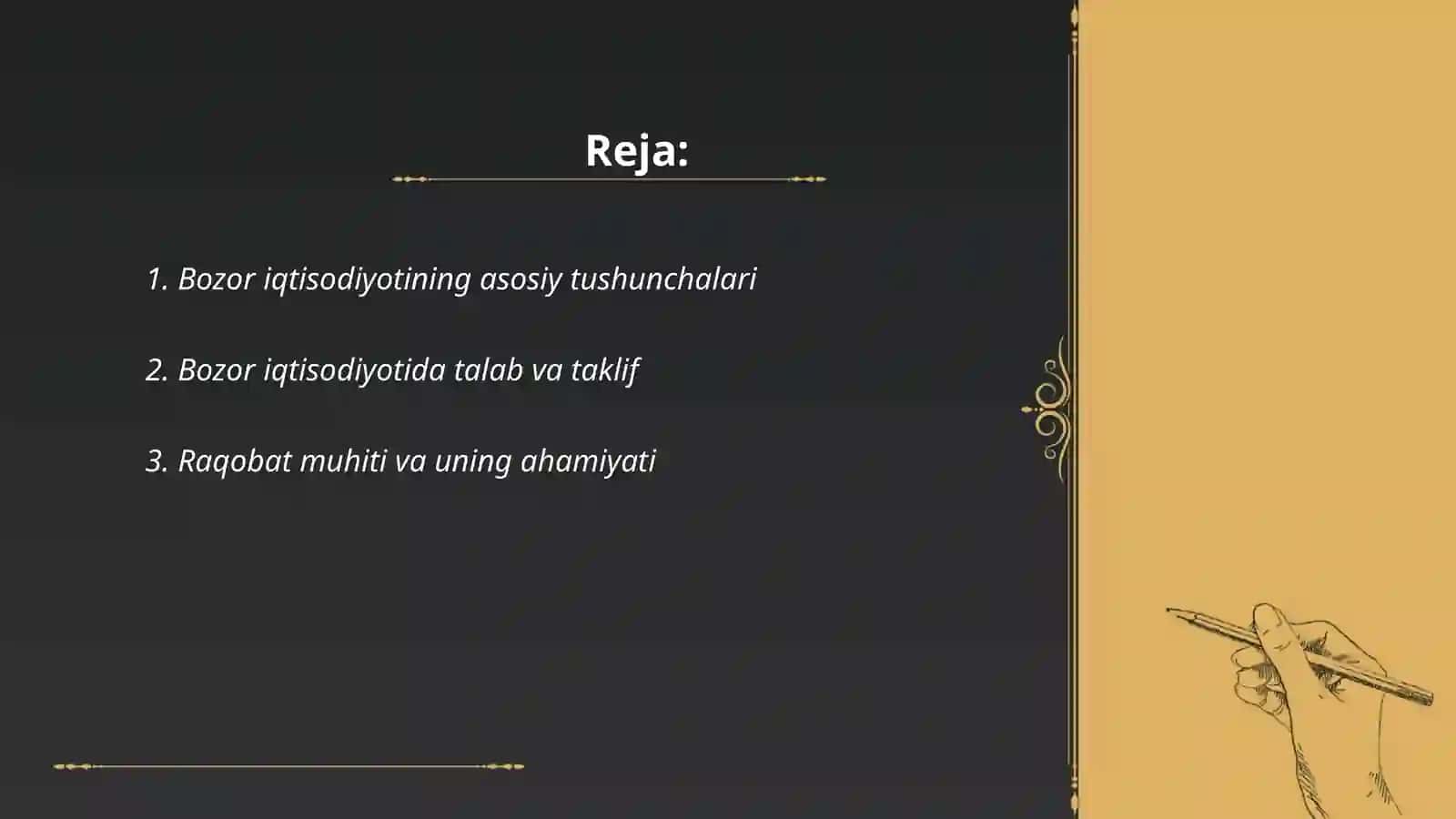 Bozor iqtisodiyotining mazmuni va amal qilishi 2