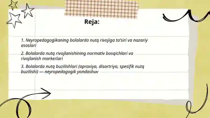 Neyropedagogika fanidan. Bolalarda nutq rivojini baholash va rag'batlantirish usullari 2