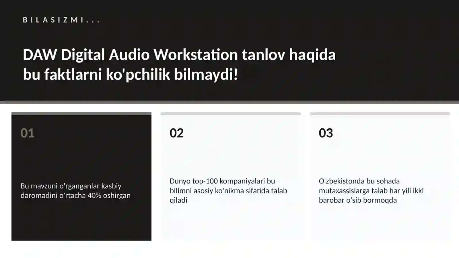 DAW Digital Audio Workstation tanlov 2
