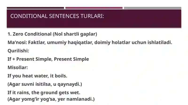 Conditional sentences (if shartli gaplar) 2