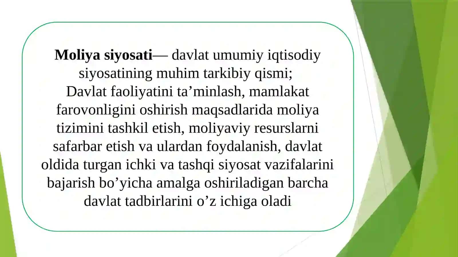 Moliya siyosati 2