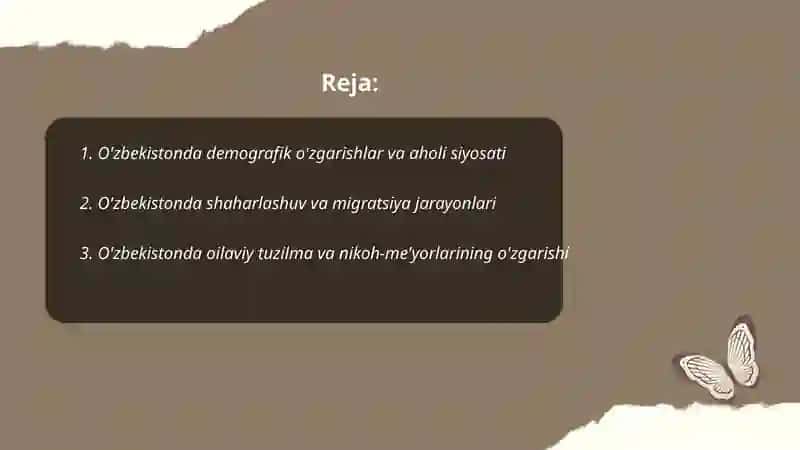O'ZBEKISTON RESPUBLIKASIDAGI IJTIMOIY O'ZGARISHLAR 2