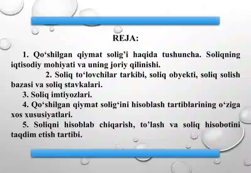 Qo’shilgan qiymat solig’i 2