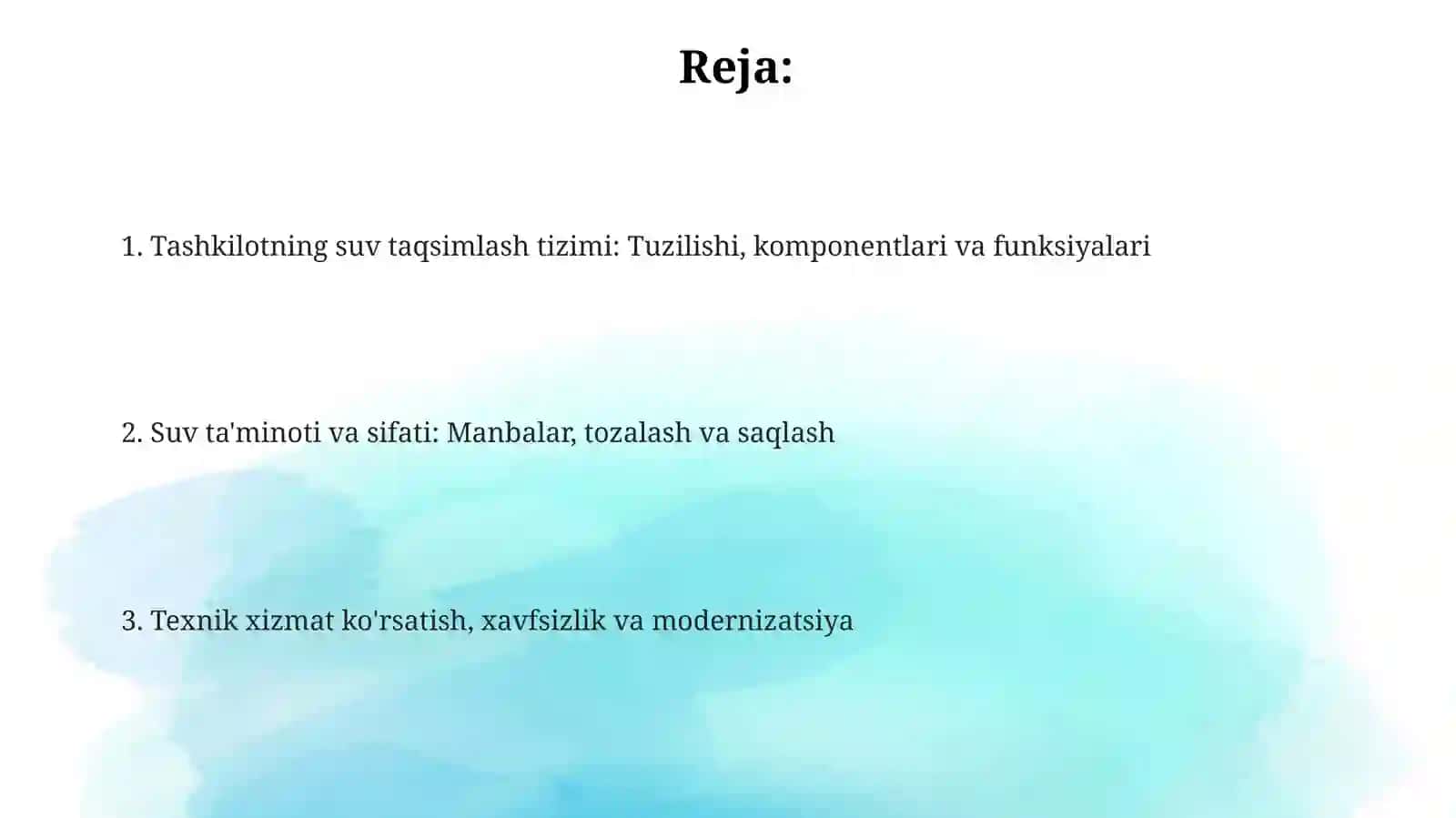 Organizimning suv-disperis sistemasi haqida bilimlarni tadbiq qilish 2