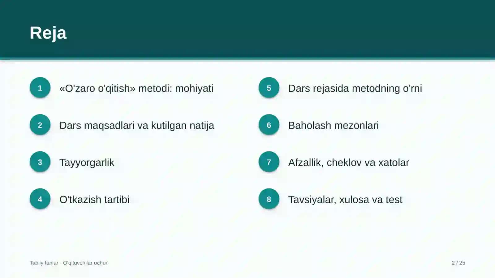 tabiiy fanlar darslarida o'zaro o'qitish metodidan foydalanish 9651 2