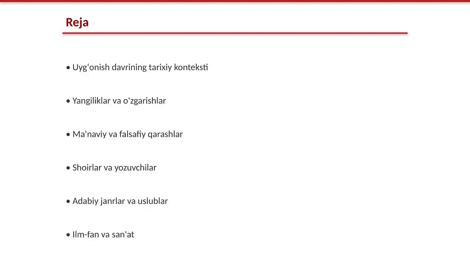 Uygʻonish davri sharq adabiyoti 2