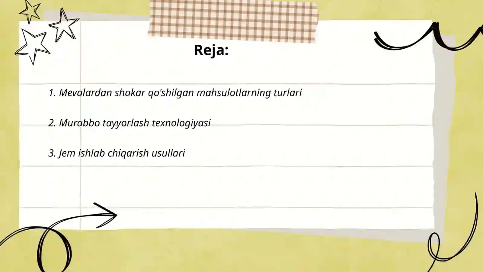 Mevalardan shakar qo'shilgan maxsulotlar olish texnalogiyasi 2