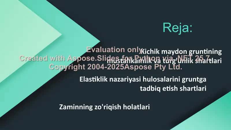 Zaminning zo'riqish holatlari 2