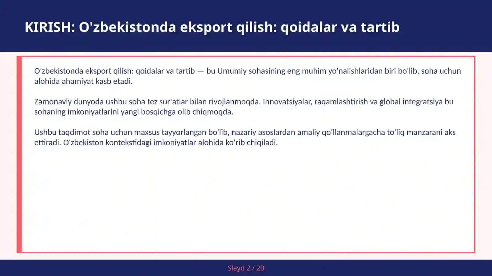 O'zbekistonda eksport qilish: qoidalar va tartib 2
