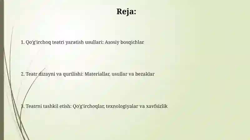 Teatr yaratish usullari 2