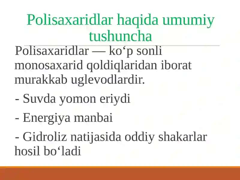 Polisaxaridlar: Kraxmal va Sellyuloza 2