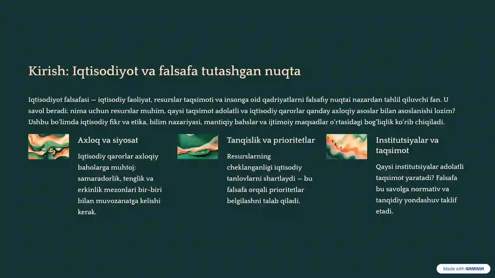 Iqtisodiyot falsafasi: Nazariy asoslar va amaliy ahamiyat 2