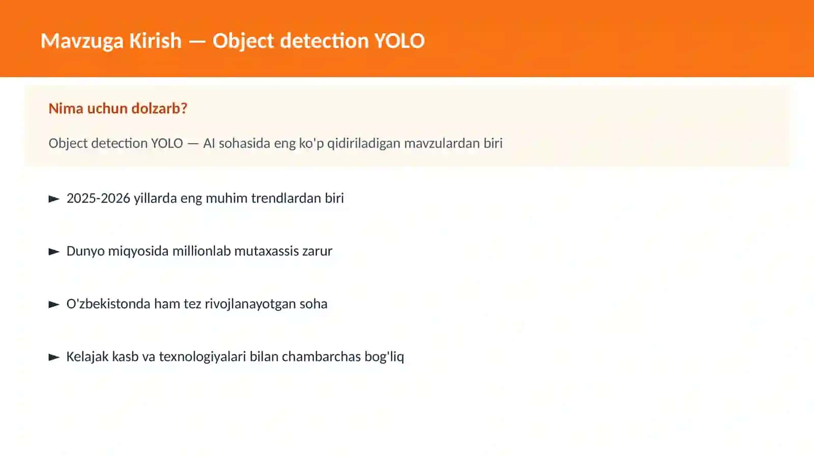 AI | DEEP LEARNING VA NEYRON TARMOQLAR 2