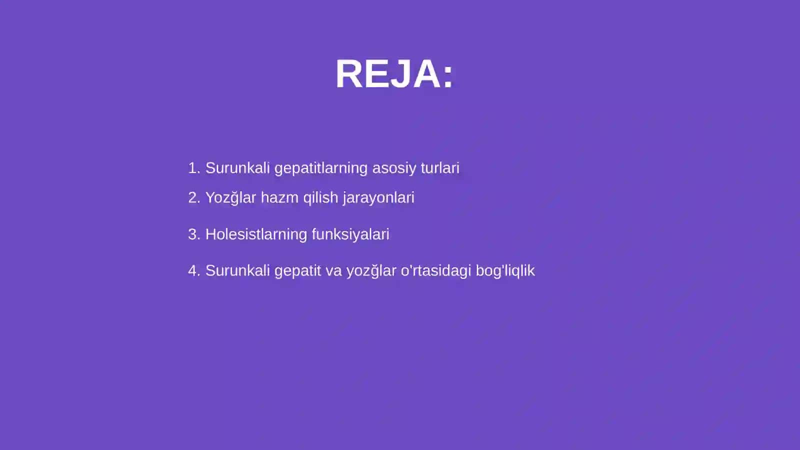 Surunkali gepatitlar va holesistlarda yozğlar hazmlanishi 2