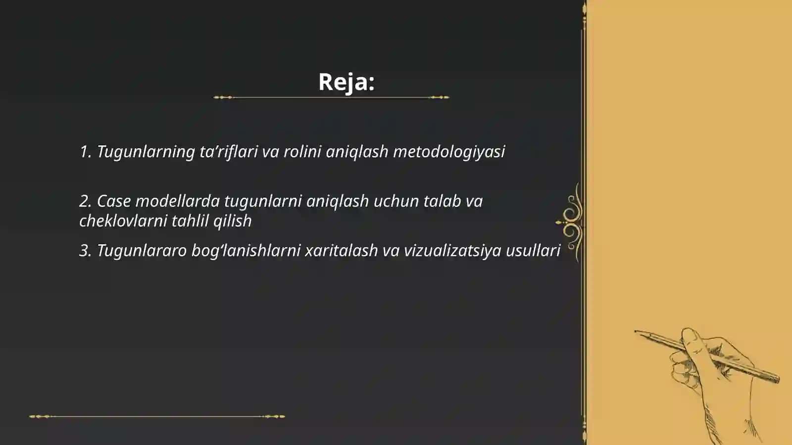 Case modellarining tarkibiy yaxlitligini taʼminlash uchun tugunlarni aniqlash: dastlabki tahlil ishlari uchun yechimlar 2