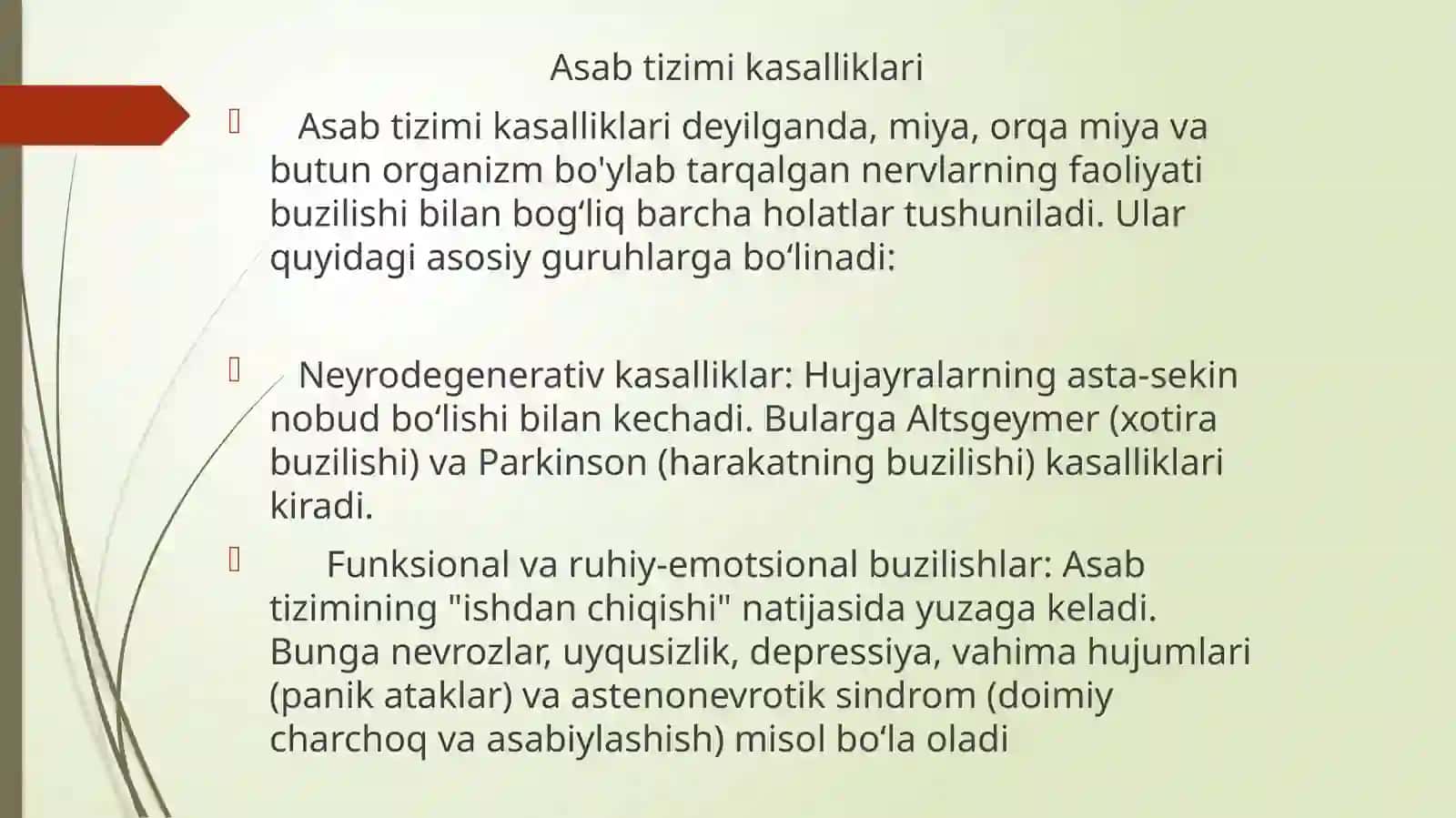 Asab tizimi kasalliklari 2