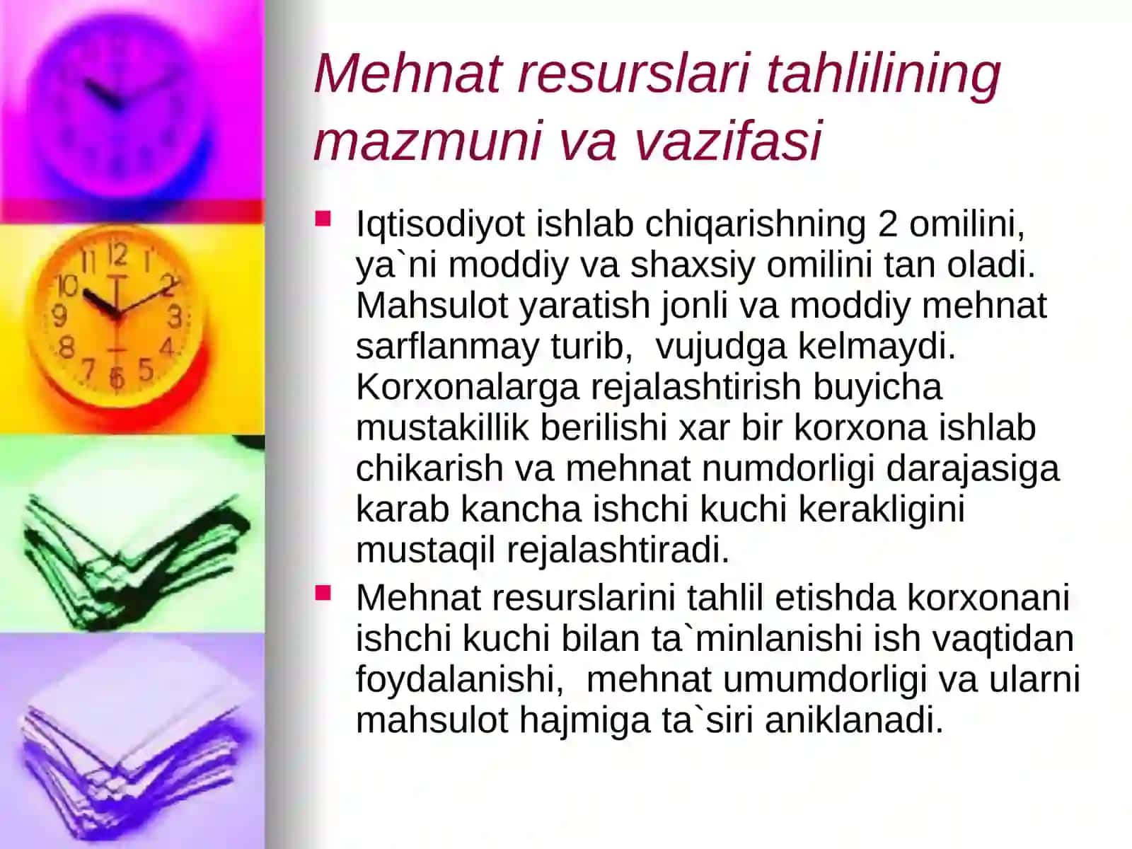 Mehnat resurslari tartibi soni va harakati 2