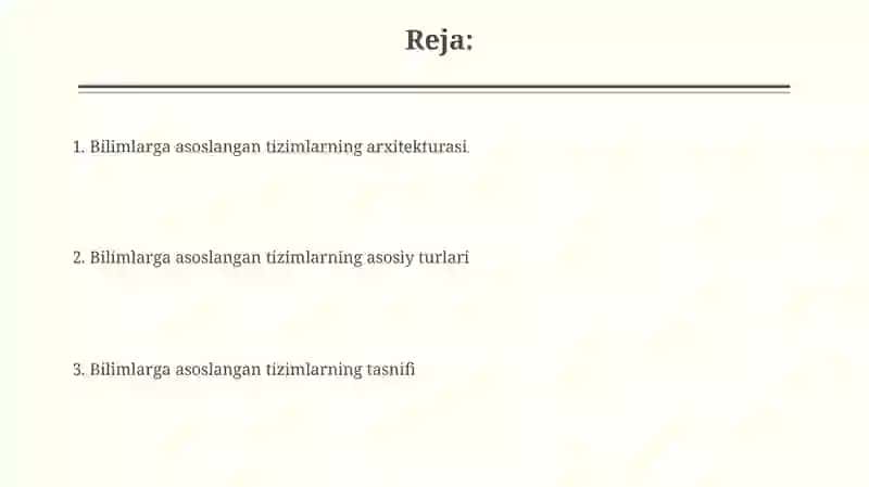 Bilimlarga asoslangan tizmilarni tasniflash 2