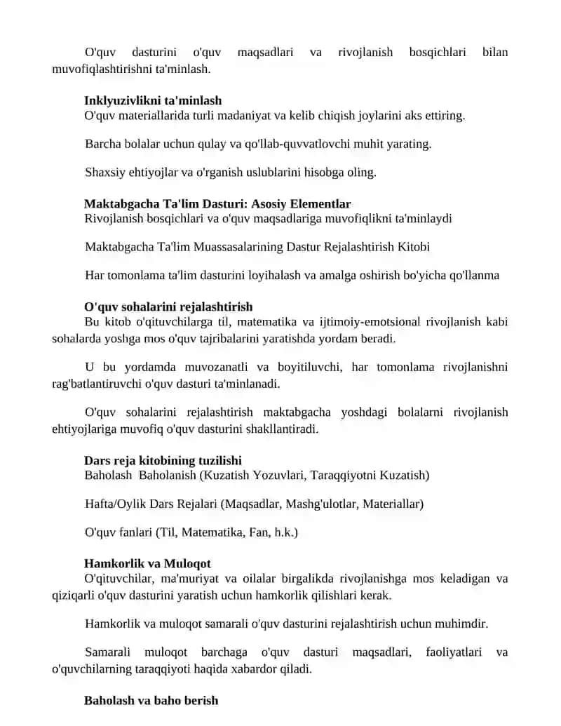Maktabgacha ta'lim tashkilotlarida ta'lim jarayonini mavzuli rejalashtirish kitobi 2