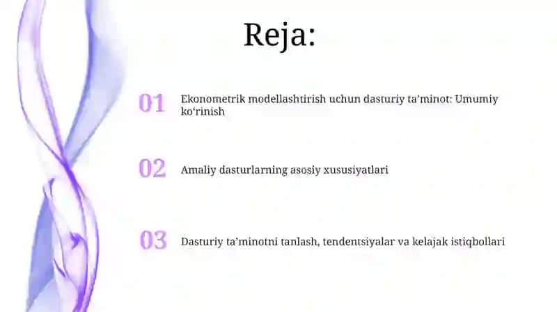 Ekonometrik Modellashtirishda Qo‘llaniladigan Amaliy Dasturlar Xususiyatlari 2