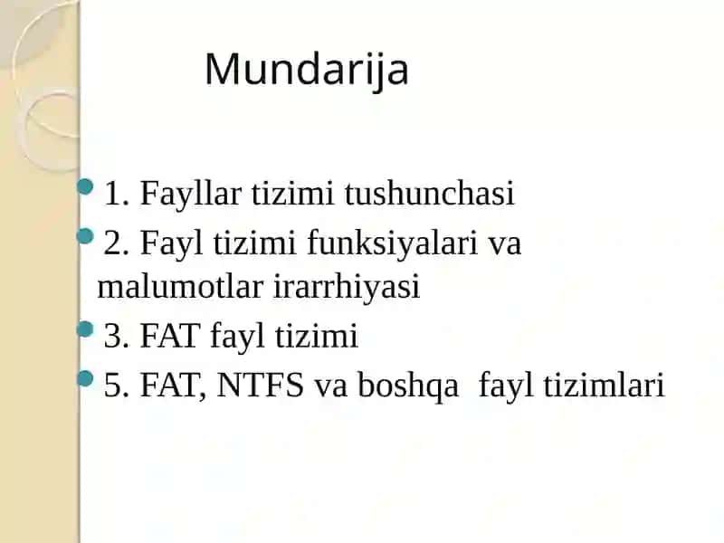Fayl tizimlari 2