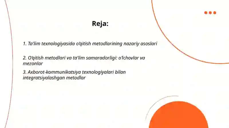 Tа’lim tехnоlоgiyasidа o‘qitish mеtоdlаrining o‘rni vа аhаmiyati 2