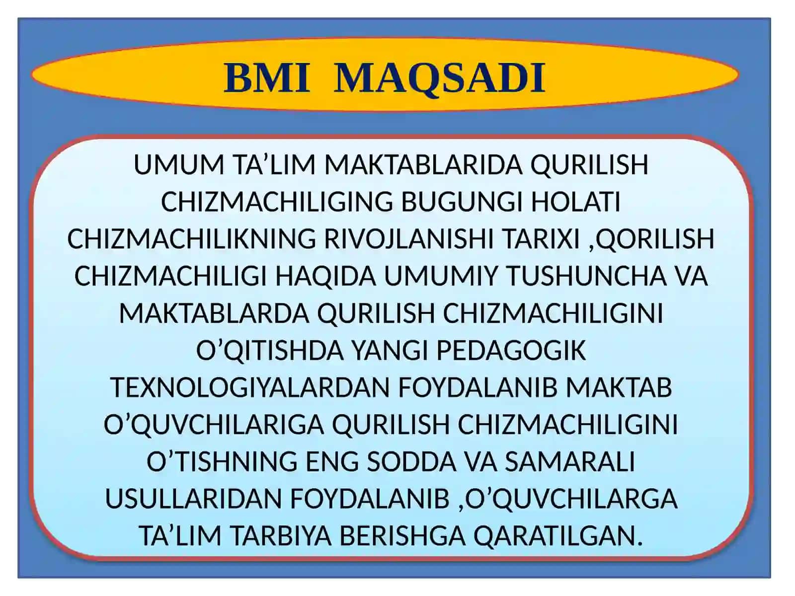 UMUM TA’LIM MAKTABLARIDA QURILISH CHIZMACHILIGI ELEMENTLARINI BAJARISHNI O’RGATISH METODIKASI 2