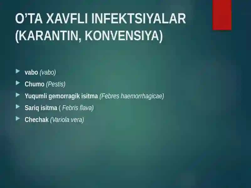 O’taxavfli infektsiyalar 2