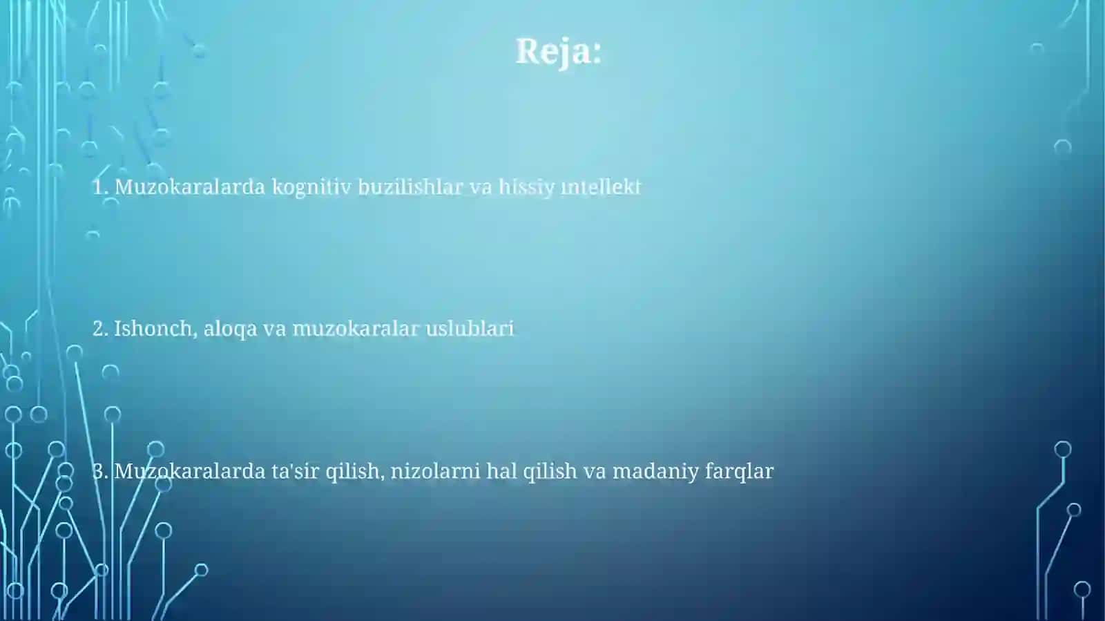 Muzokaralar olib borishning psixologik jihatlari 2