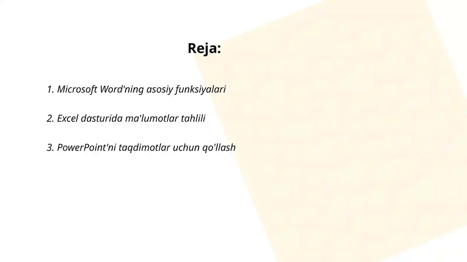 Office programma paket tarkibi 2