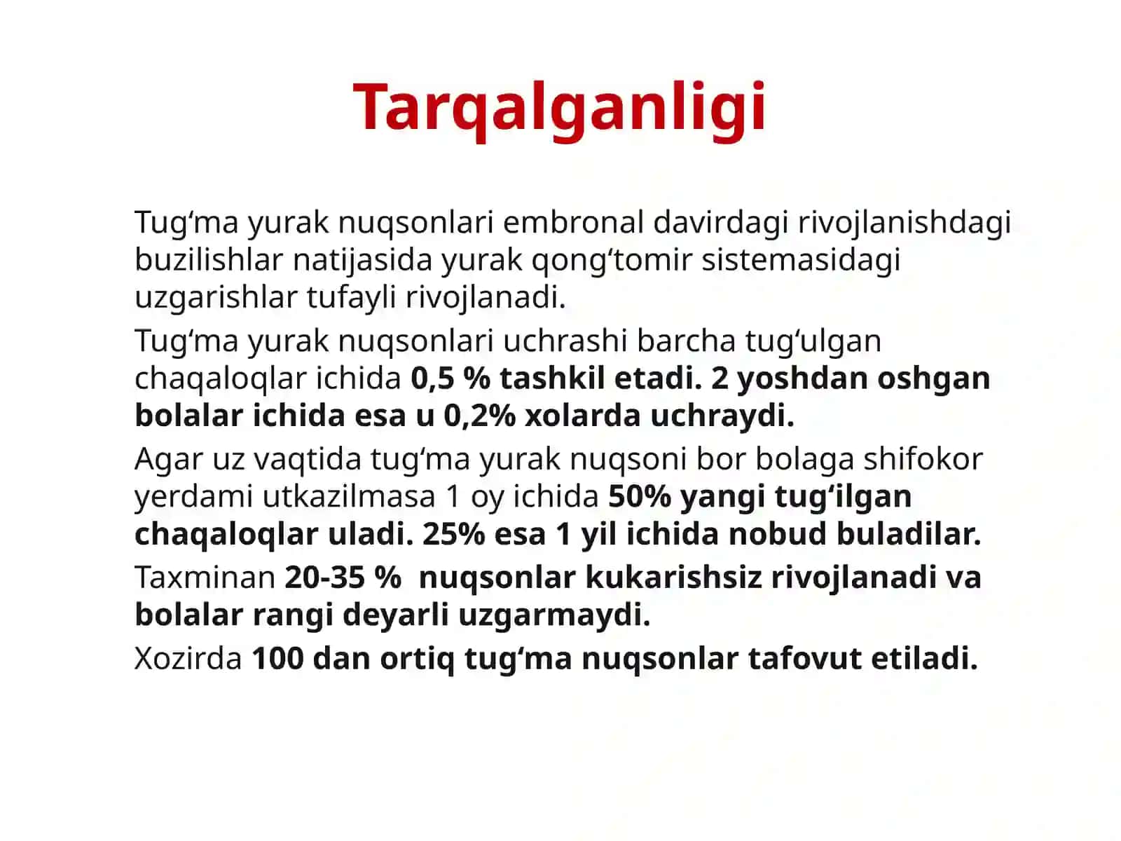 TUG‘MA YURAK NUQSONLARI 2