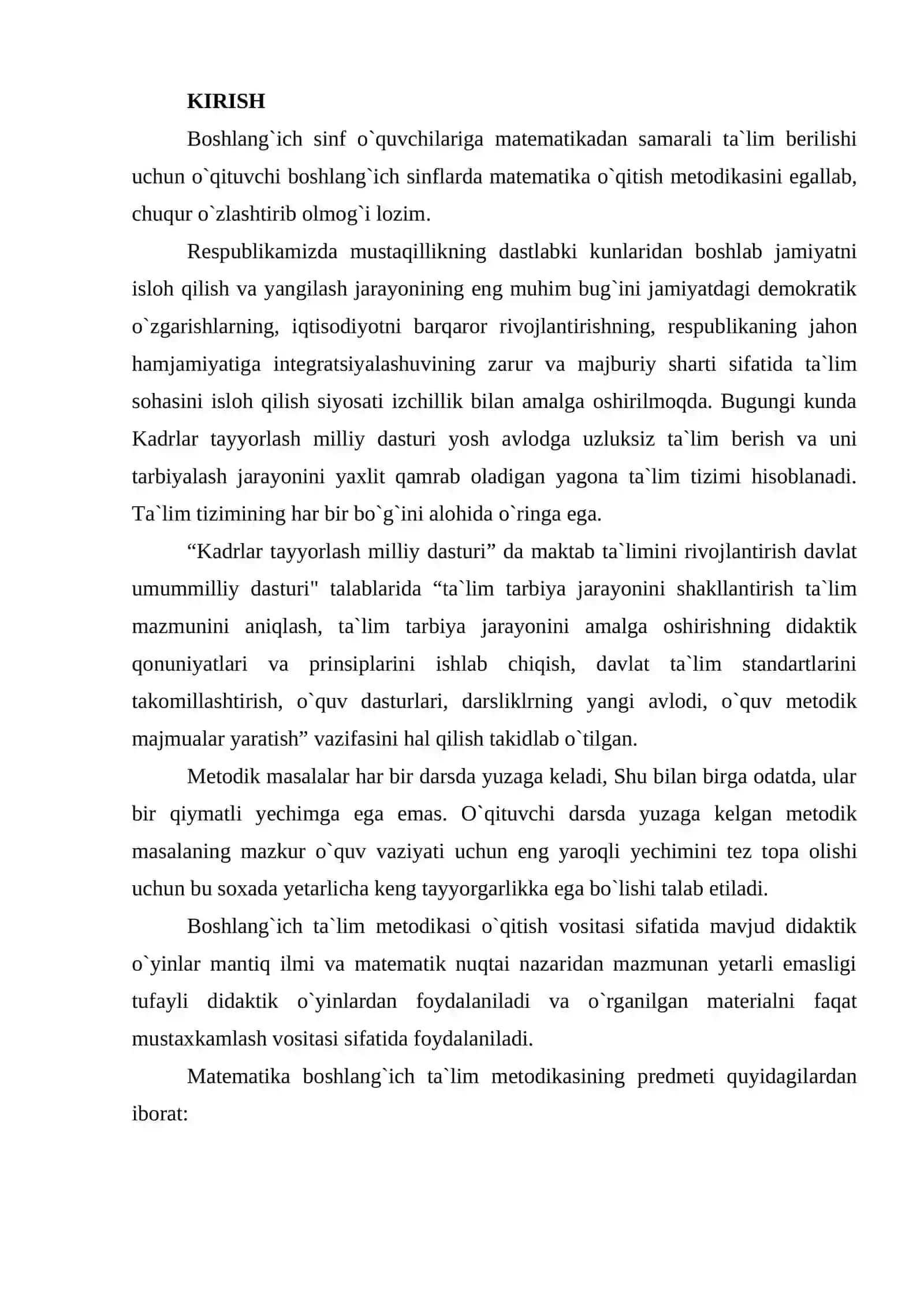 BOSHLANG'ICH SINFLARDA NOMERLASHGA O'RGATISH METODIKASI 2